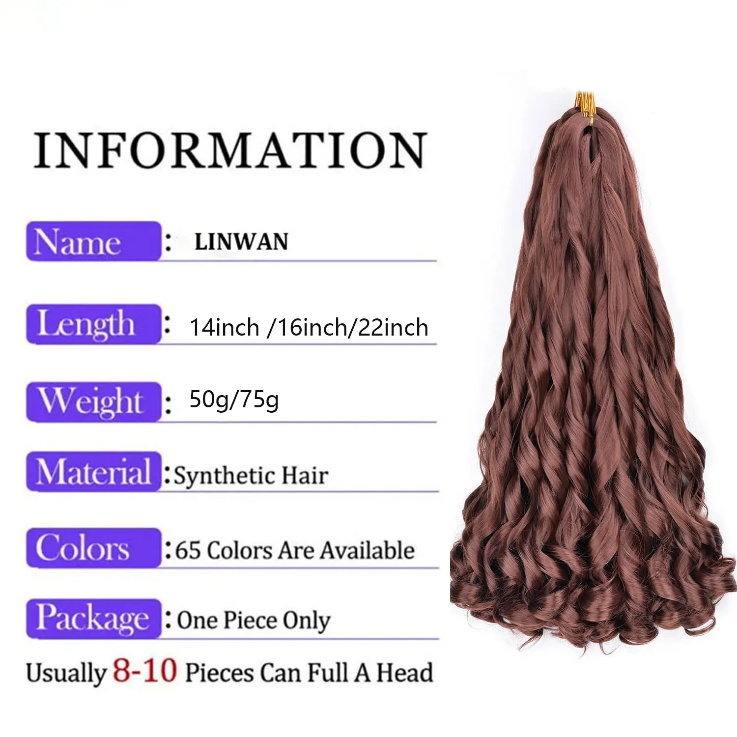 16Inch French Curls Braiding Hair Synthetic Spiral Curls Braids Hair Extensions Pre Stretched Loose Wave Braiding Hair For Women 3