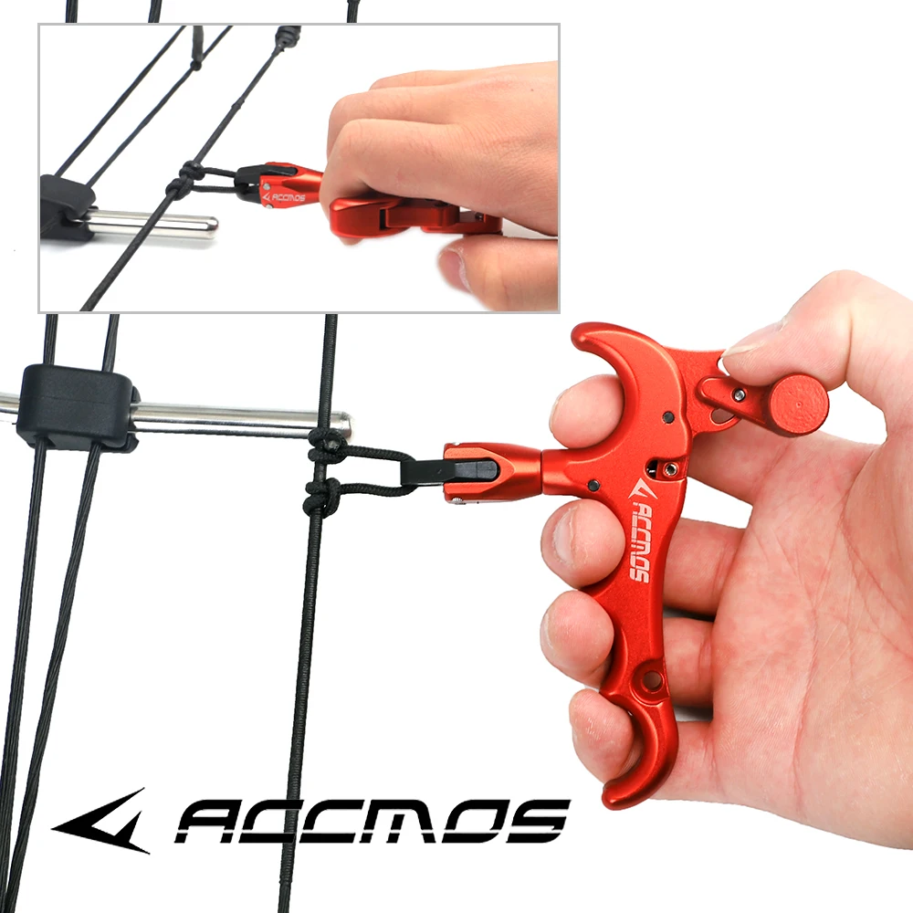 ACCMOS 4 Finger Bow Archery Release Aid Release for Block Bow Caliper Release for Compound Bow Hunting Archery Accessories mk8 assembled extruder hot end kit for ender 3 cr 10 printers 1 75mm 0 4mm nozzle aluminum heating block 3d printer accessories