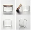 Small Tiny Glass Spicy Jar Heat Resistant Clear Glass Food Spice Tea Candy Storage Jar with Bamboo Lid Sealing Air Tight 1 PC 2