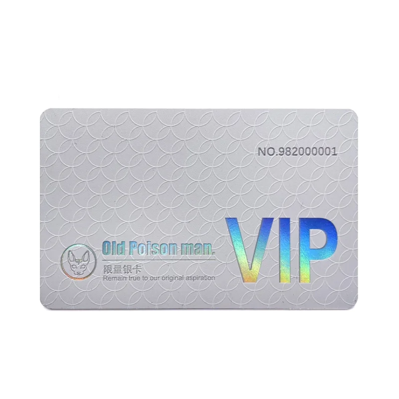 

Customized plastic PVC VIP salon membership card New design Printed embossed/intaglio holographic business card