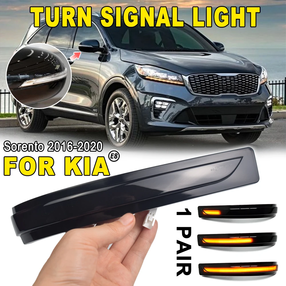 For Kia Sorento 2016 2020 LED Dynamic Indicator Blinker Side Rear View