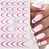 8pcs Gradient French Nail Art Stickers Ink Blooming Wave Line Water Transfer Sliders Decals DIY Ombre Manicure Decorations Foils 3