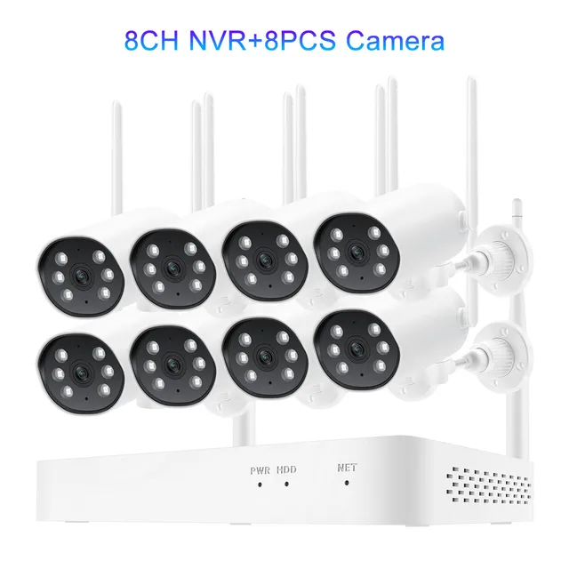 1 NVR 8pcs Camera