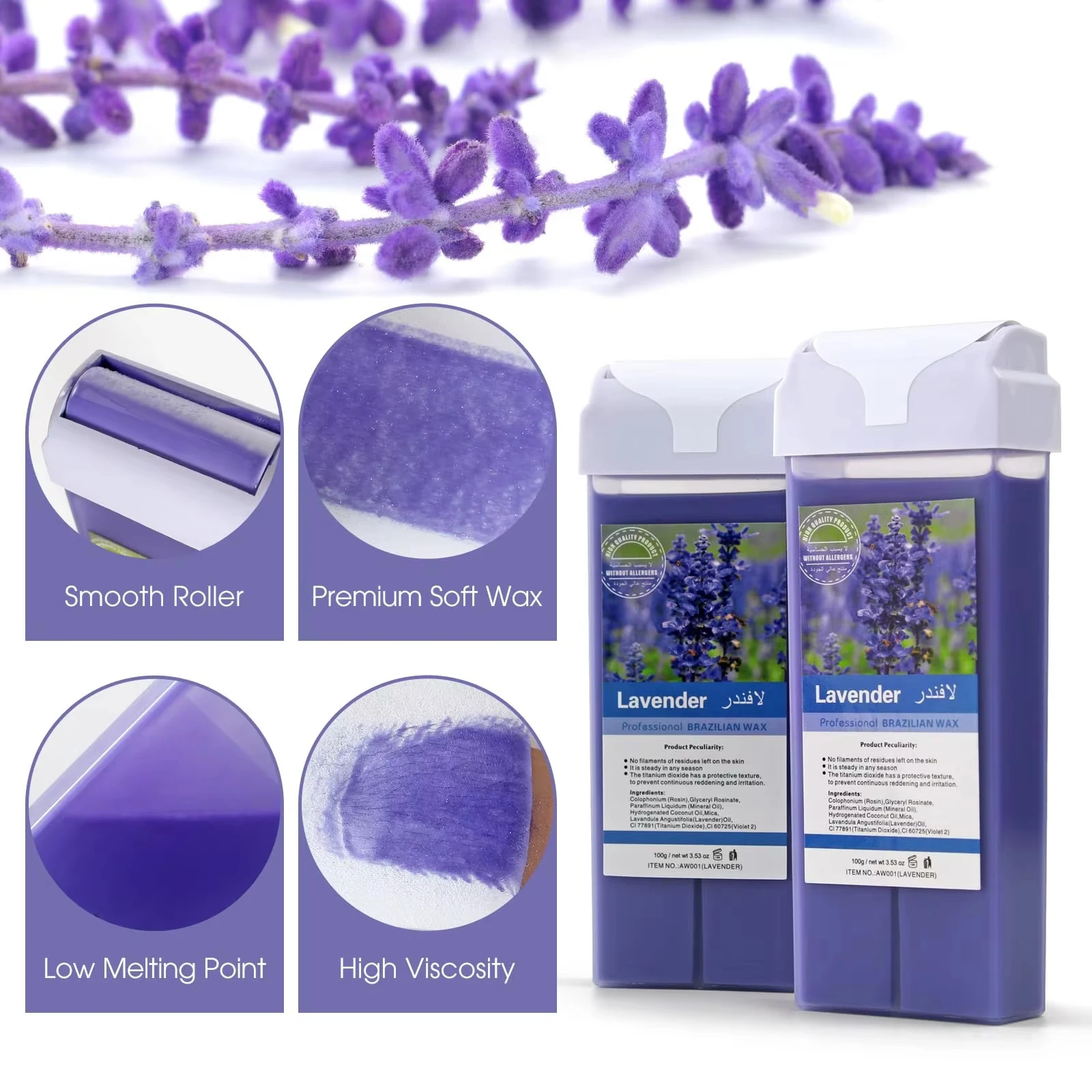 Unisex Roller Wax Roll for depilation wax on Depilatory Wax Cream Heater Equipment Tool Heater Waxing Hot Cartridge Waxing Kit 3
