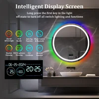 LUVODI 32" Round Lighted RGB Bluetooth Bathroom Mirror Dimmable Anti-Fog Vanity Mirror with 360° Stereo Bluetooth Speakers - Image 5
