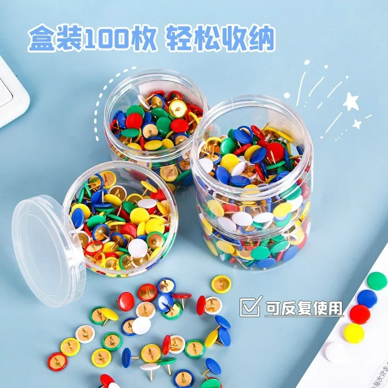 100개 장 못, 컬러 라운드 헤드 못, 나무 못, 도어 커튼 못, 앤틱 스타일 큰 헤드 푸시핀