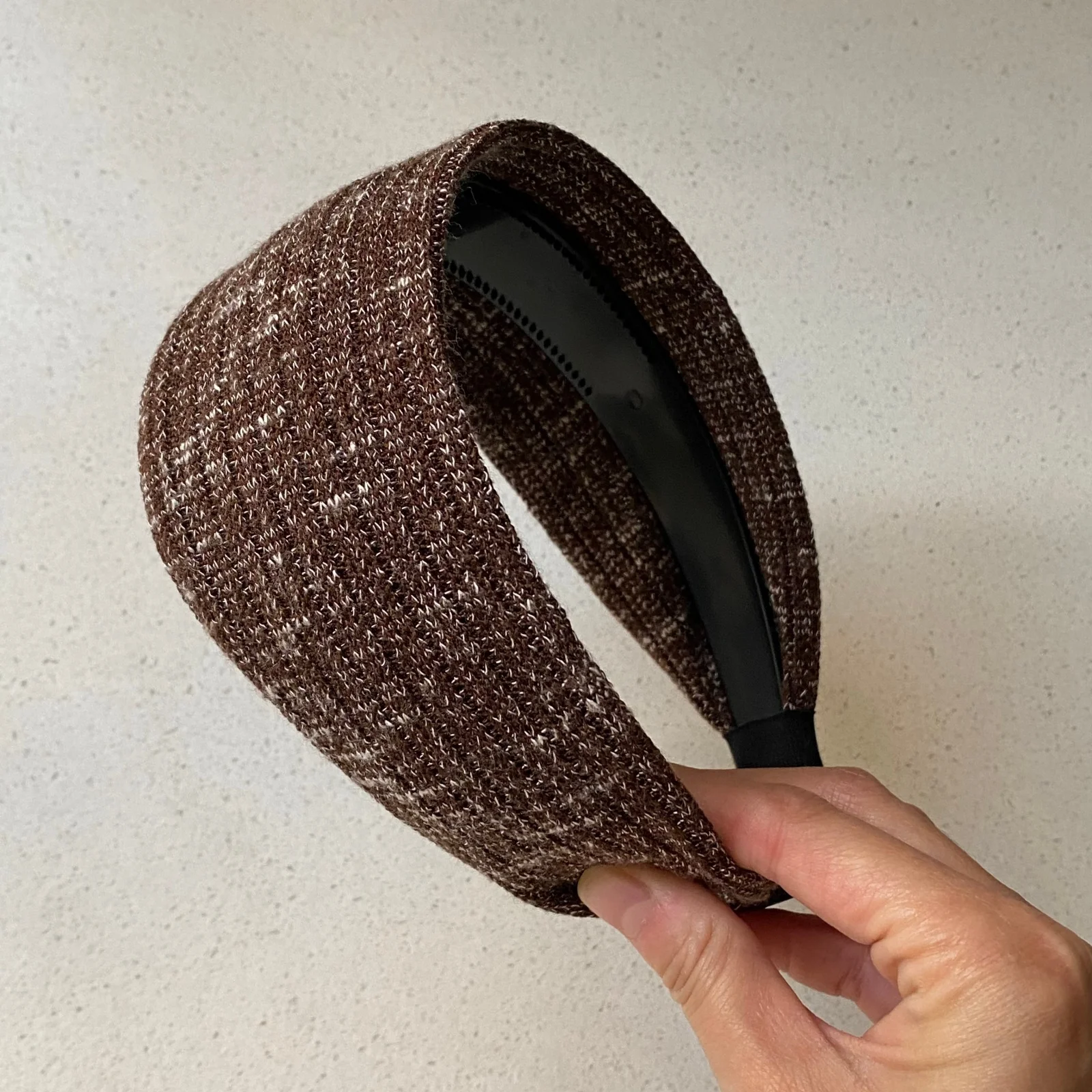 1PC Autumn Knit Headbands, Yellow & Brown & Gray Ribbed Hair Bands, Cozy Cottagecore Wide Head Wraps For Women