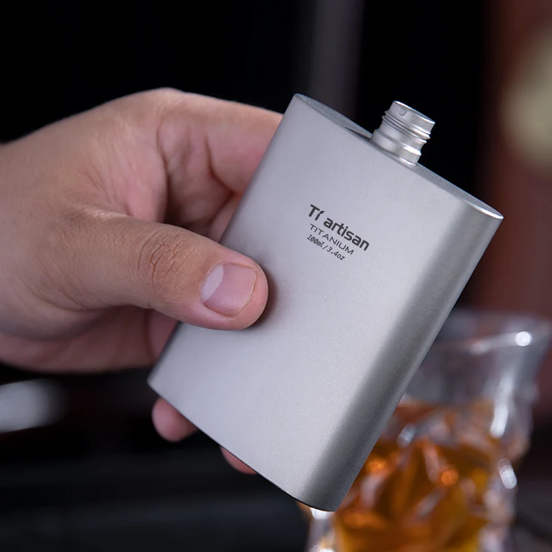 Pure Titanium Mini Wine Flask 2
