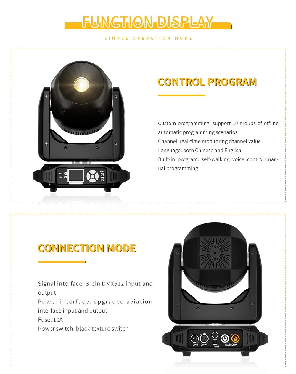 SHEHDS 2 stücke LED 160 W Spot Moving Head Licht 8 Prismen 7 Farben 6 Gobos Rotierenden Für DJ Bar disco Nachtclub Home Party Bühne – Detail 11