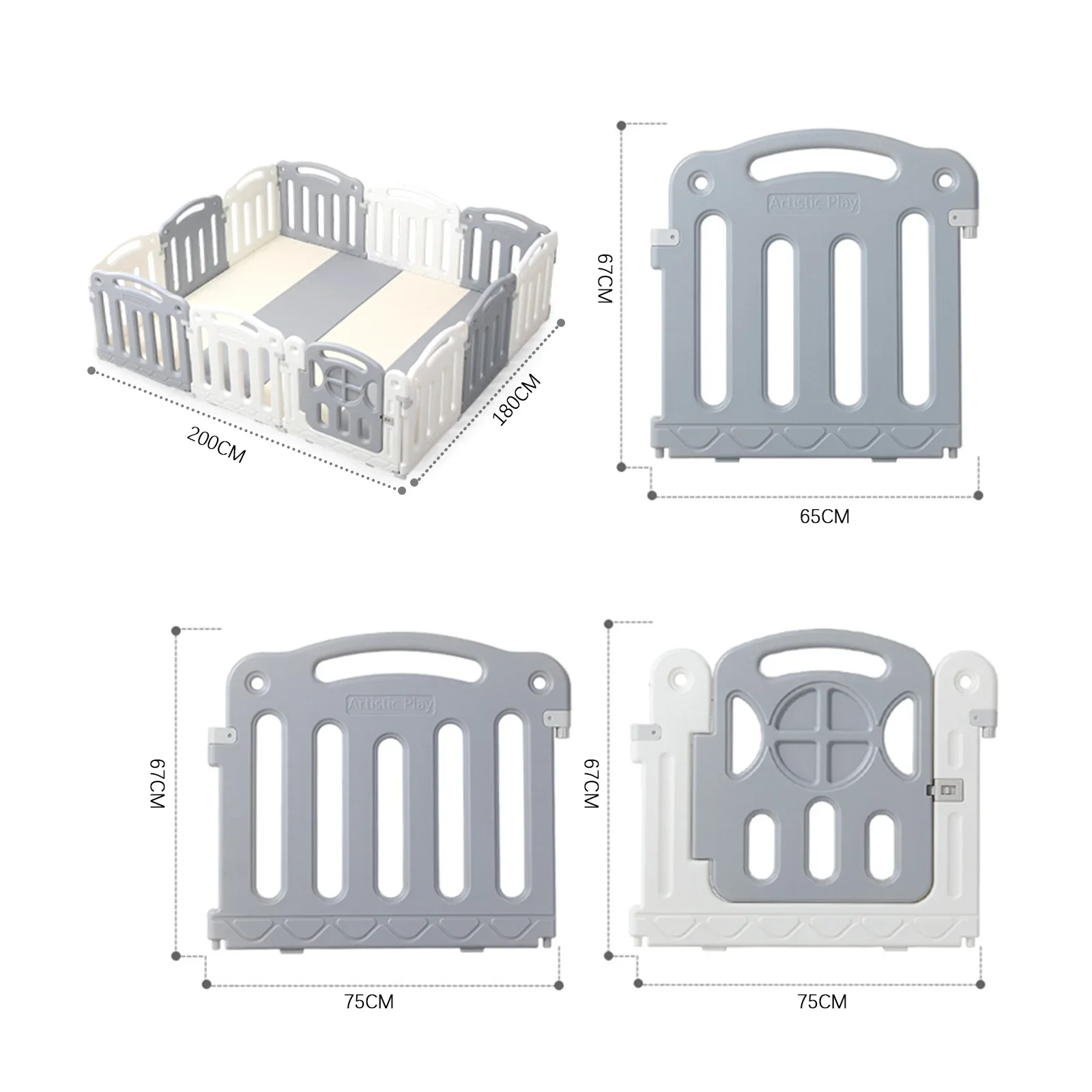 Baby Plastic Fold Playpen Easy To Carry Rectangle Shape Stable Sturdy Folding Kids Fence for Indoor Use
