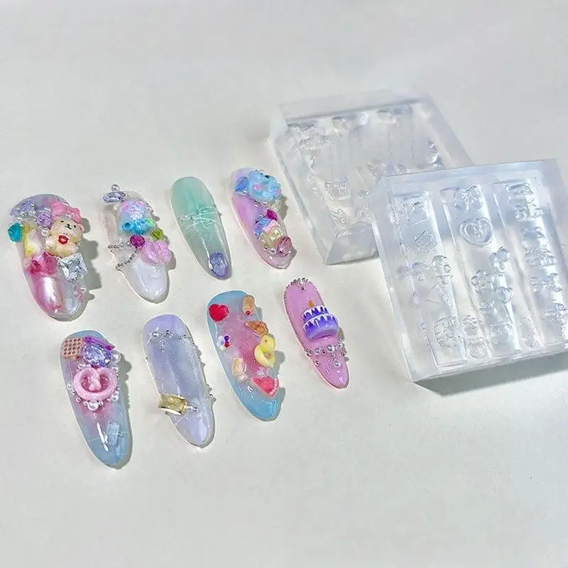 3D Silicone Cartoon Bear Nail Art Mold