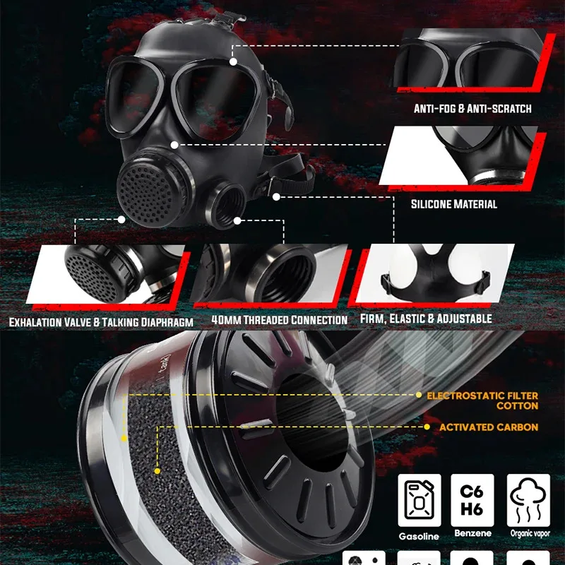 MF14/87 type Gas Mask Full Face Mask Chemical Respirator Filter Self-absorption Stimulation Nuclear Pollution Protection