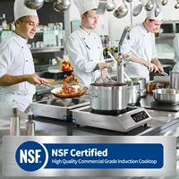 Induction Cooktop 1800W NSF Certified Commercial Range Powerful Countertop Burner Pro Chef Professional Hot Plate 18/10 Stainles 2