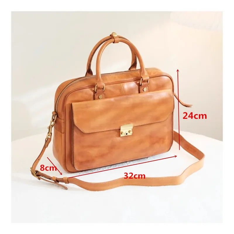 PNDME Business-Mode Luxus echtes Leder Herren Damen Aktentasche Vintage Designer echtes Rindsleder weibliche Arbeit Laptop Handtasche – Detail 1