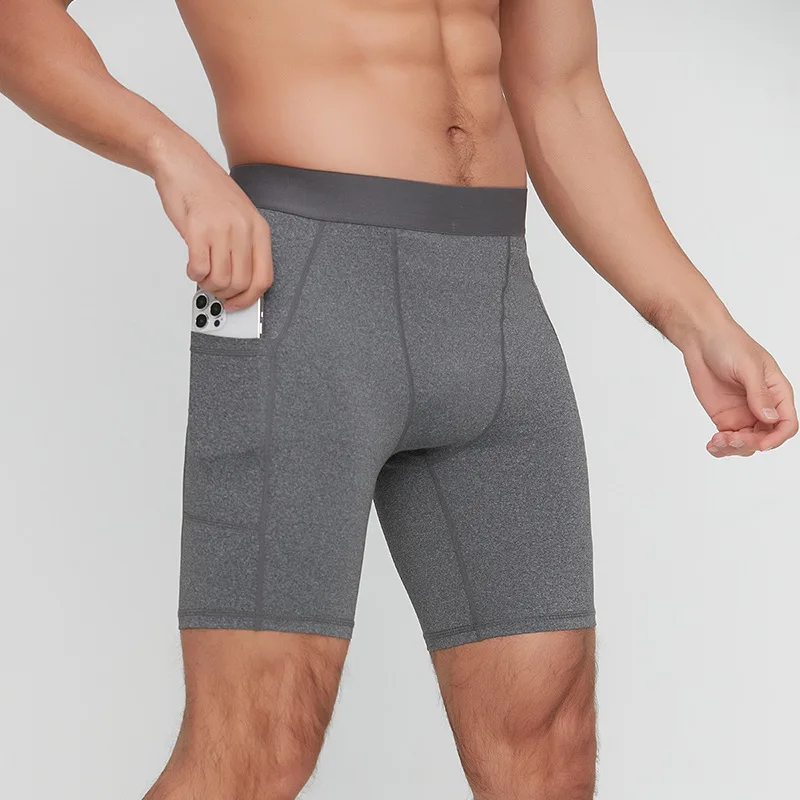 Summer Men's Quick-drying Pants Pro Stretch Tight Shorts Running Training Sports Fitness Breathable Five-point Compression Pants