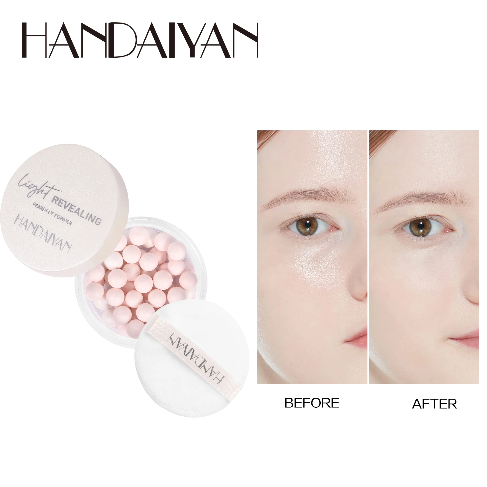 Setting Powder Face Powder Compact Powder Baked Powder Balls Shimmer multi Colors Face Makeup Pressed Powder with Puff