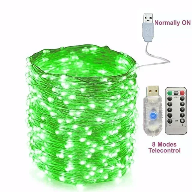 ตัวเลือกสินค้า โคมไฟ USB LED รีโมทคอนโทรล 8 ฟังก์ชั่น ตกแต่งบ้าน งานแต่งงาน คริสต์มาส