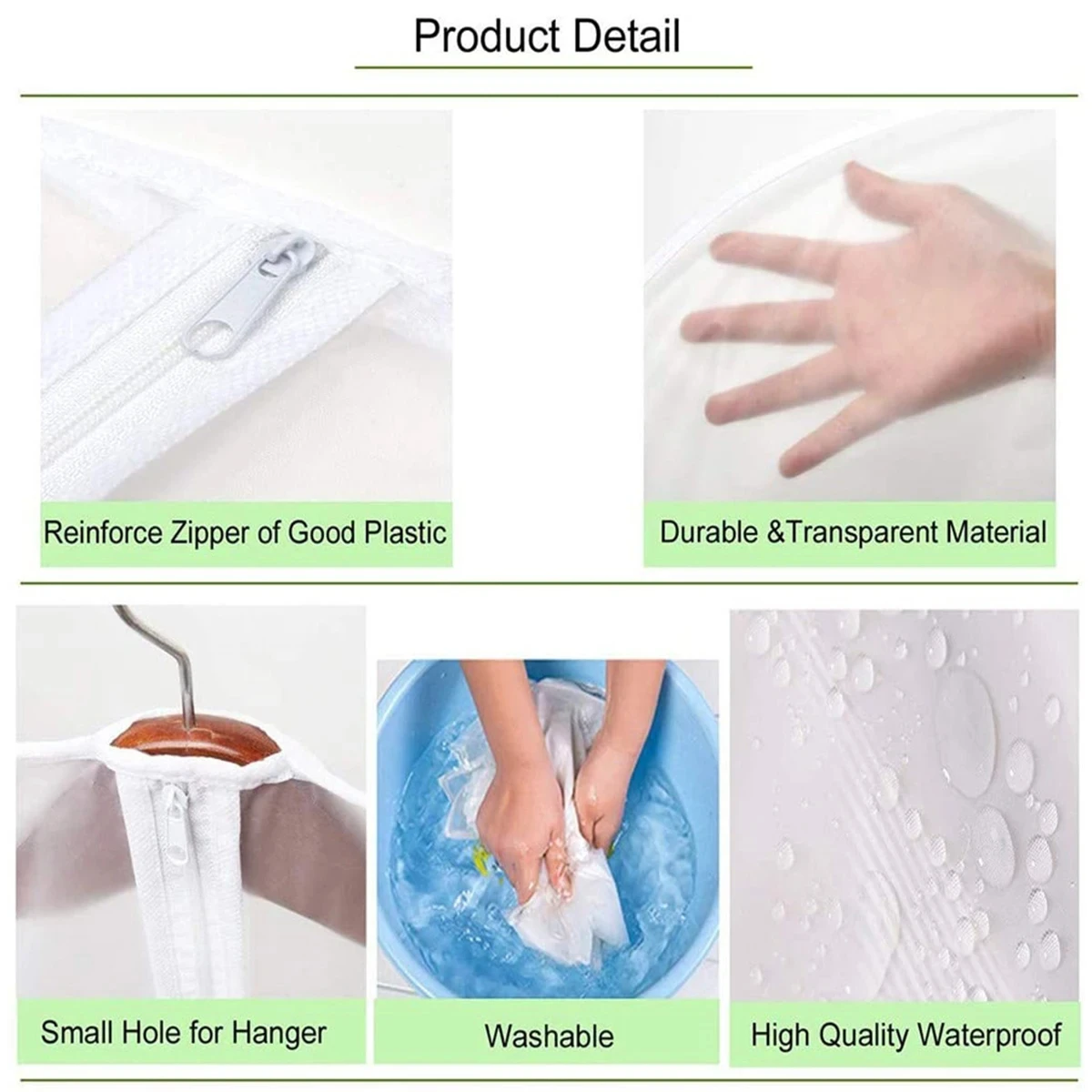 PEVA Garment Covers (2-Pack) - Translucent Closet Dust Covers For Clothing Protection