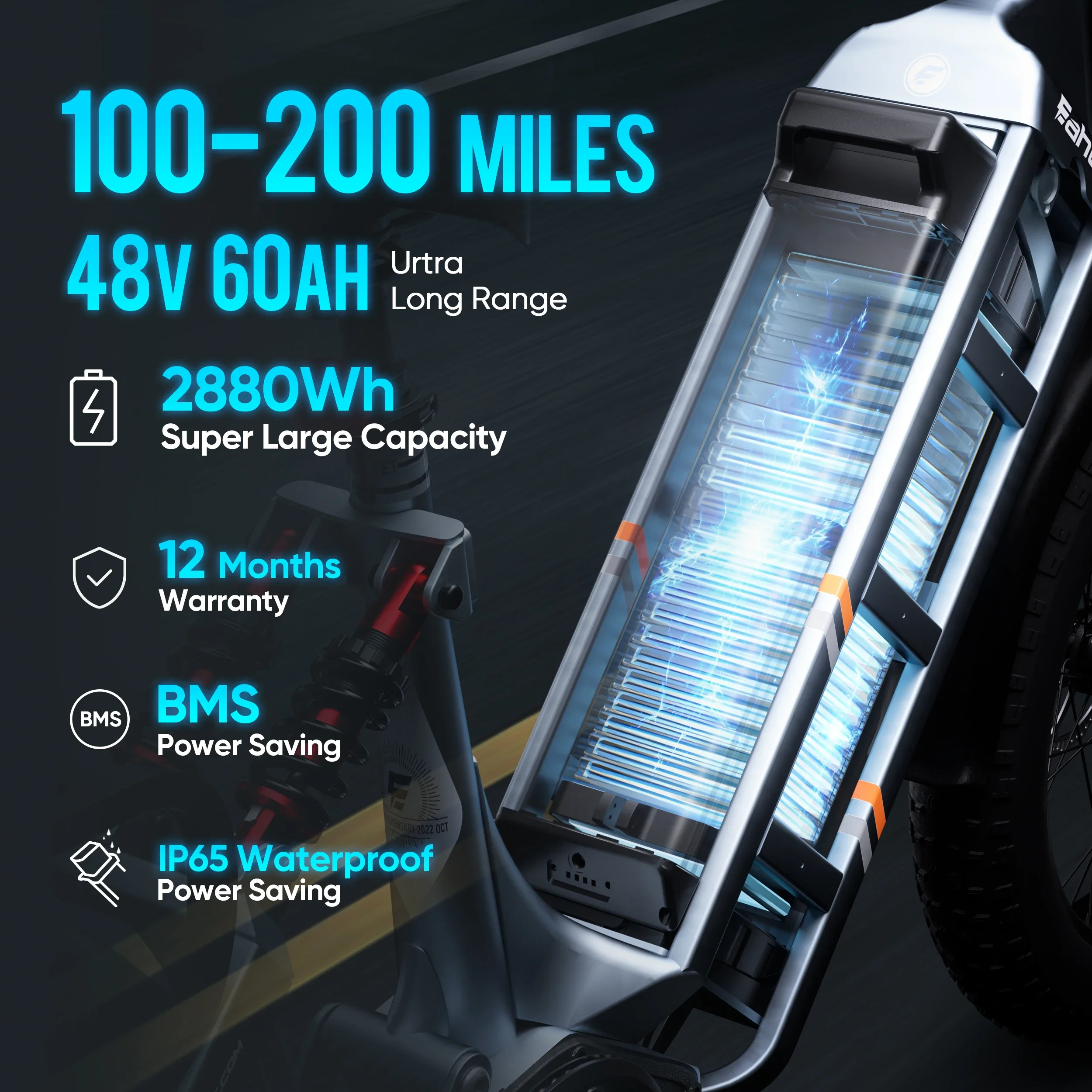 Juliet Electric Bicycle 1000W Powerful Motor 48V60AH Lithium Battery E Bike Hydraulic Disc Brakes 20-inch Fat Tire Electric Bike 4