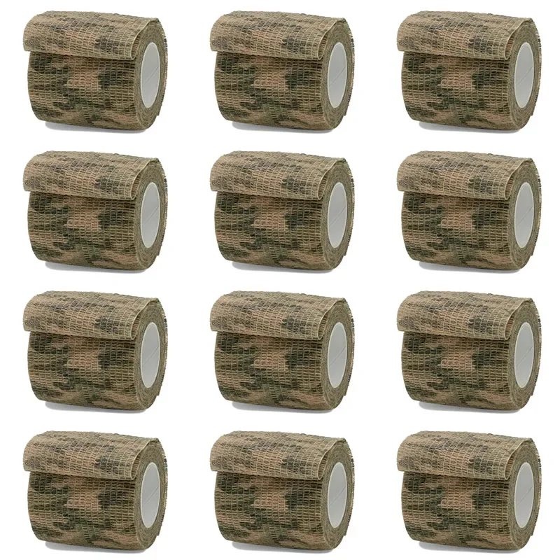6Pcs Grass Camouflage Sport Self Adhesive Elastic Bandage Wrap Tape Elastoplast For Knee Support Pads Finger Ankle Palm