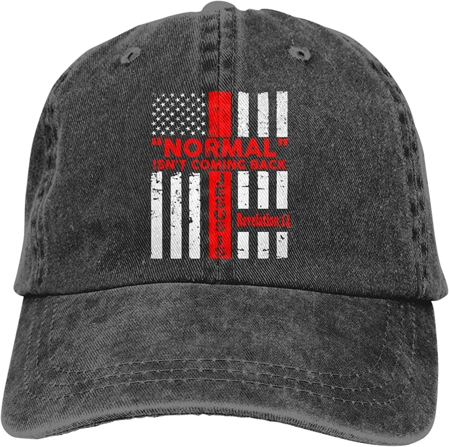 

Normal Isn't Coming Back But Jesus is Revelation 14 Dad Hats for Men 90s Vintage Washed Polyester Adjustable Baseball Caps