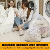 4 Pack Mesh Laundry Bag - Machine Washable Drawstring Design Travel Wash Bag for Blouses, Hosiery, Stockings, and Underwear 1