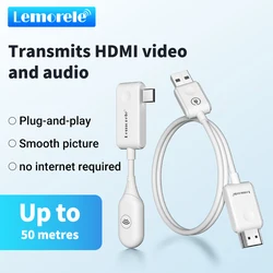 Lemorele HDMI Wireless Transmitter Receiver Extender Kit 1080P@60HZ 30M Wireless Display Dongle for TV Camera Streaming Projecto