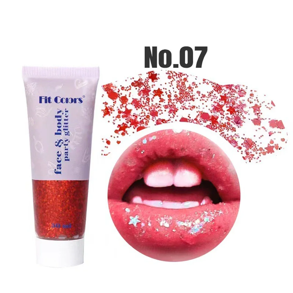 Vibrant 20-Color High Shine Glitter Gel 50ml - Waterproof Sparkling Makeup for Face, Body, Nails, and Hair