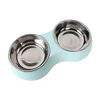 Double Pet Bowls Dog Food Water Feeder Stainless Steel Pet Drinking Dish Feeder Cat Puppy Feeding Supplies Small Dog Accessories 5