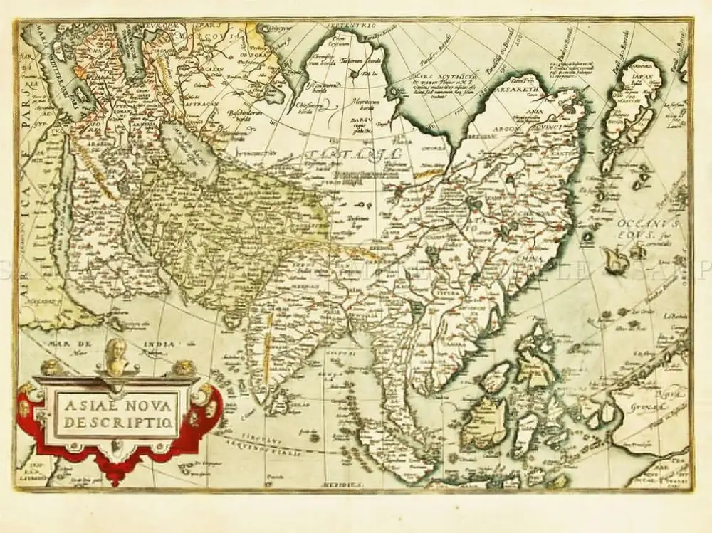 

VINTAGE MAP HISTORY ASIA CHINA Art Silk Poster Home Wall Decor