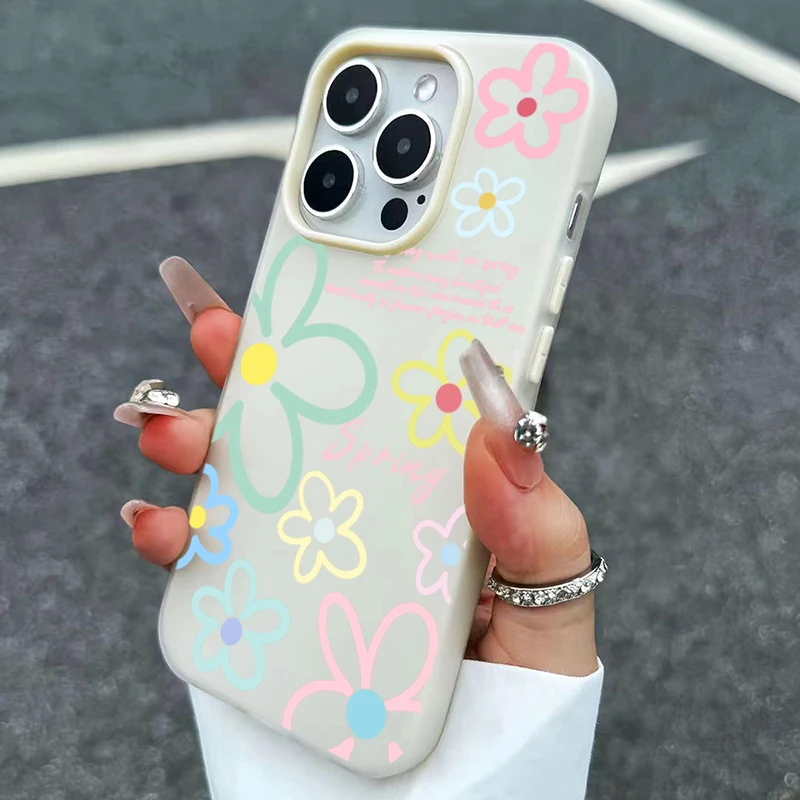 Spring Flower Pattern Phone Case - Elegant Floral Design Protective Cover