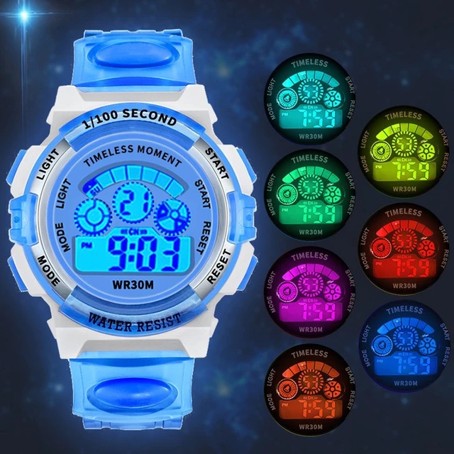 Reloj Digital LED para niños y niñas, pulsera colorida ultraligera,  resistente al agua, electrónica, deportiva - AliExpress