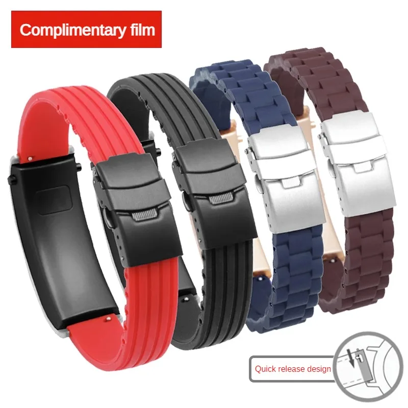 

Silicone Watch Strap Substitute B7/B6/B5/B3 Smart Bracelet Series Flat Straight Interface Waterproof Wubber Watchband