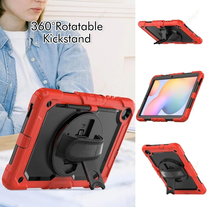 Heavy Duty 360° Rotating Tablet Case with Shoulder Strap
