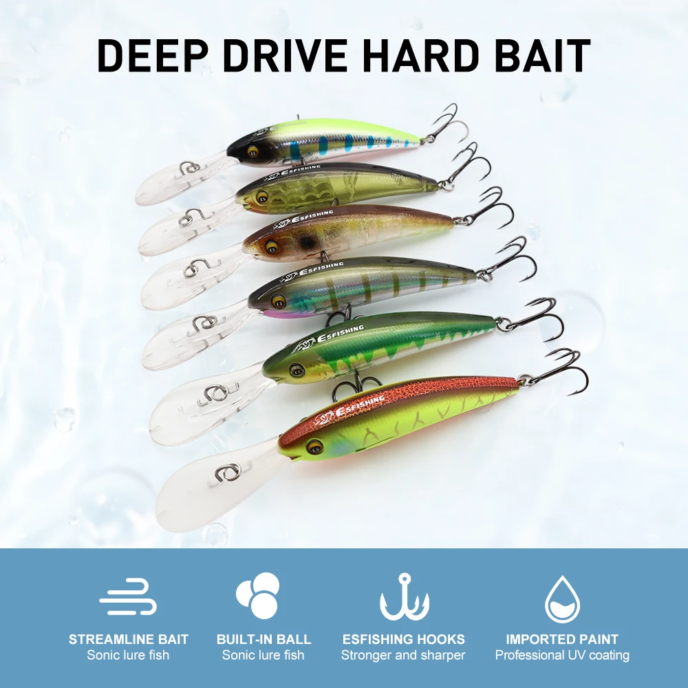 ESFISHING Wobbler Pike Fishing Bait 90mm 16g Floating Minnow