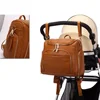PU Leather Baby Nappy Diaper Bag Backpack+Changing Pad+Stroller Straps+Insulation bag+Cosmetic bag 2