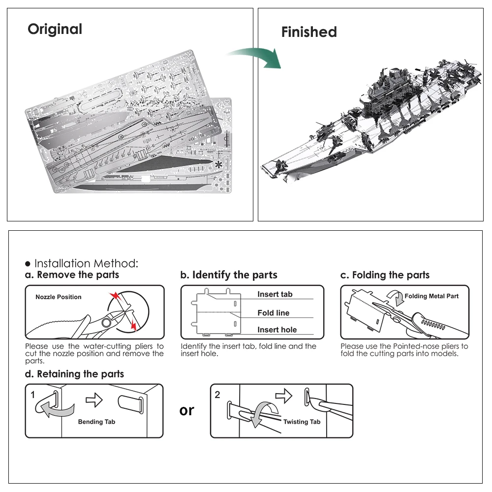 Piececool Model Building Kits PLAN LIAONING CV-16 3D Metal Puzzles Battleship Jigsaw DIY Toys for Teen metcalfe model