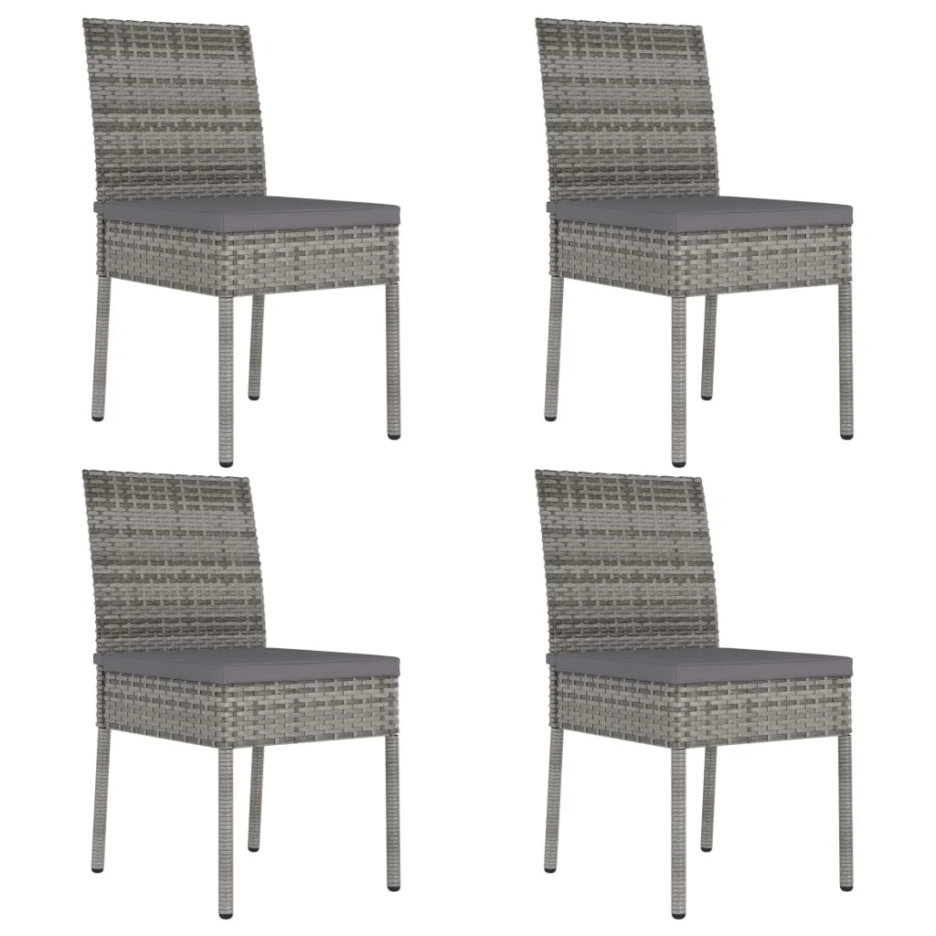 

Patio Dining Chairs 4 pcs Poly Rattan Gray 22.4 x 17.3" x 34.6" Outdoor Chair Outdoor Furniture