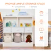 Toy Chest Kids Storage Organizer Wardrobe Display Bookcase w/ 3 Fabric Drawers 5