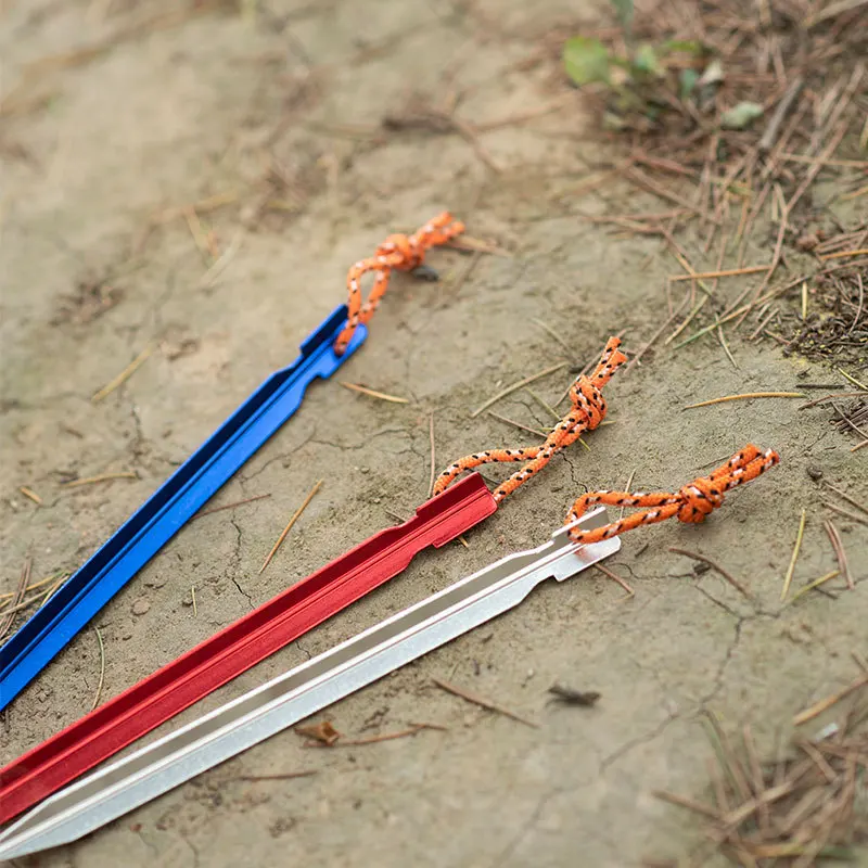 8pcs / Pack Tent Pegs Aluminium Alloy Camping Triangular Ground Stakes Nails for Yard Garden Tent Tarp Canopy 18cm Lightweight tent pegs camping tent accessories camping tent fasteners