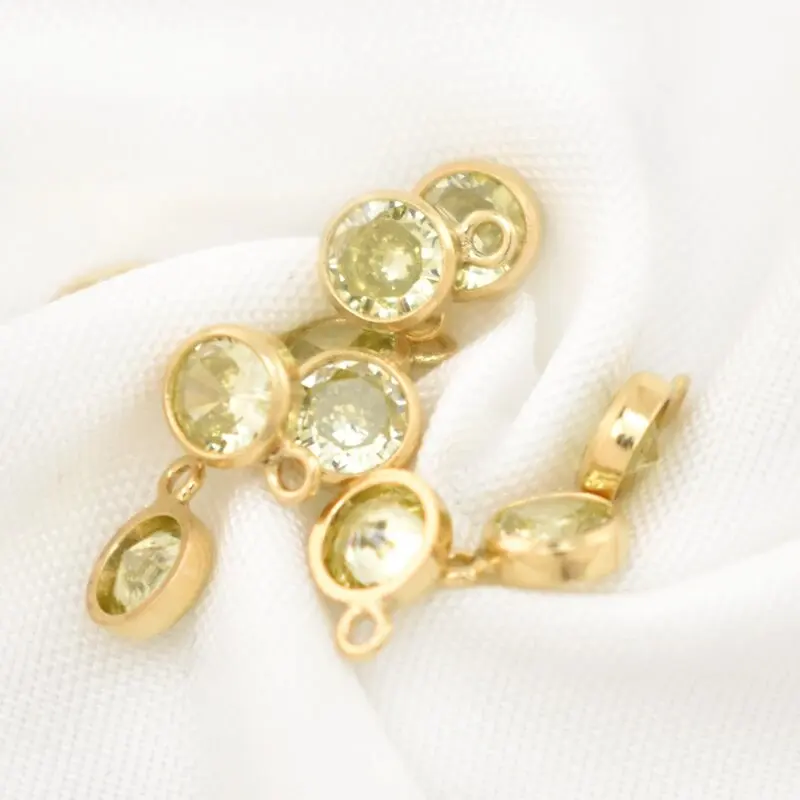 14K Gold gefüllter Geburtsstein Lünette Tropfen Charm 4MM Anhänger AAA Zirkon Charm für Halskette Ohrring DIY Schmuckzubehör Zubehör – Detail 24