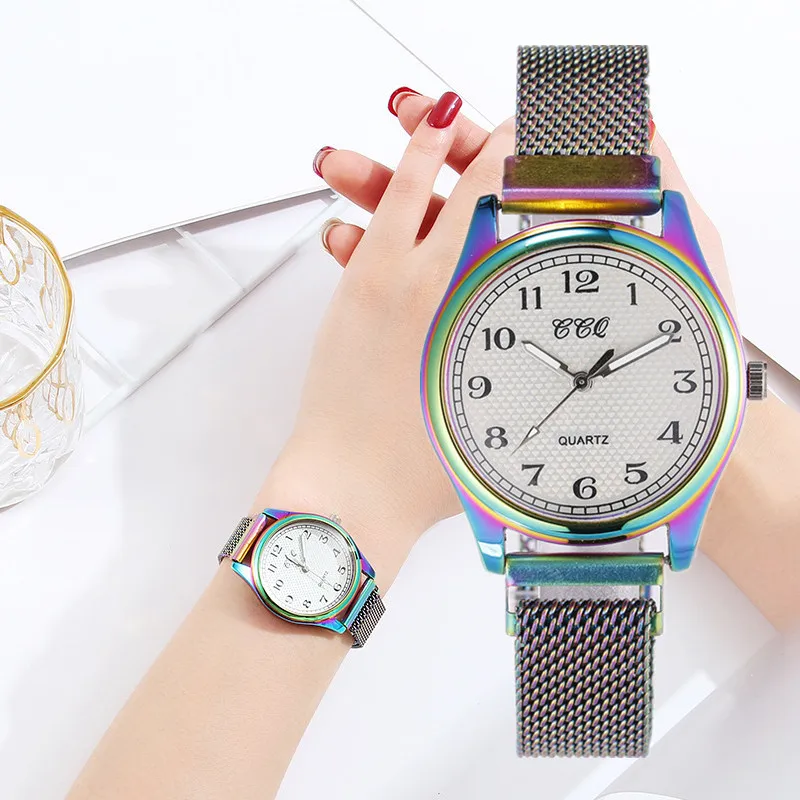 

Women Magnet Buckle Watch Luxury Ladies Quartz Digital Dial New Luxury Rainbow Colorful Watches Clocks Relogio Feminino