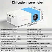 YG300 MINI Projector Portable Home Theater Smart TV Laser Beamer 3D Cinema LED Videoprojector for 4k 1080P Movie Via HD Port 2