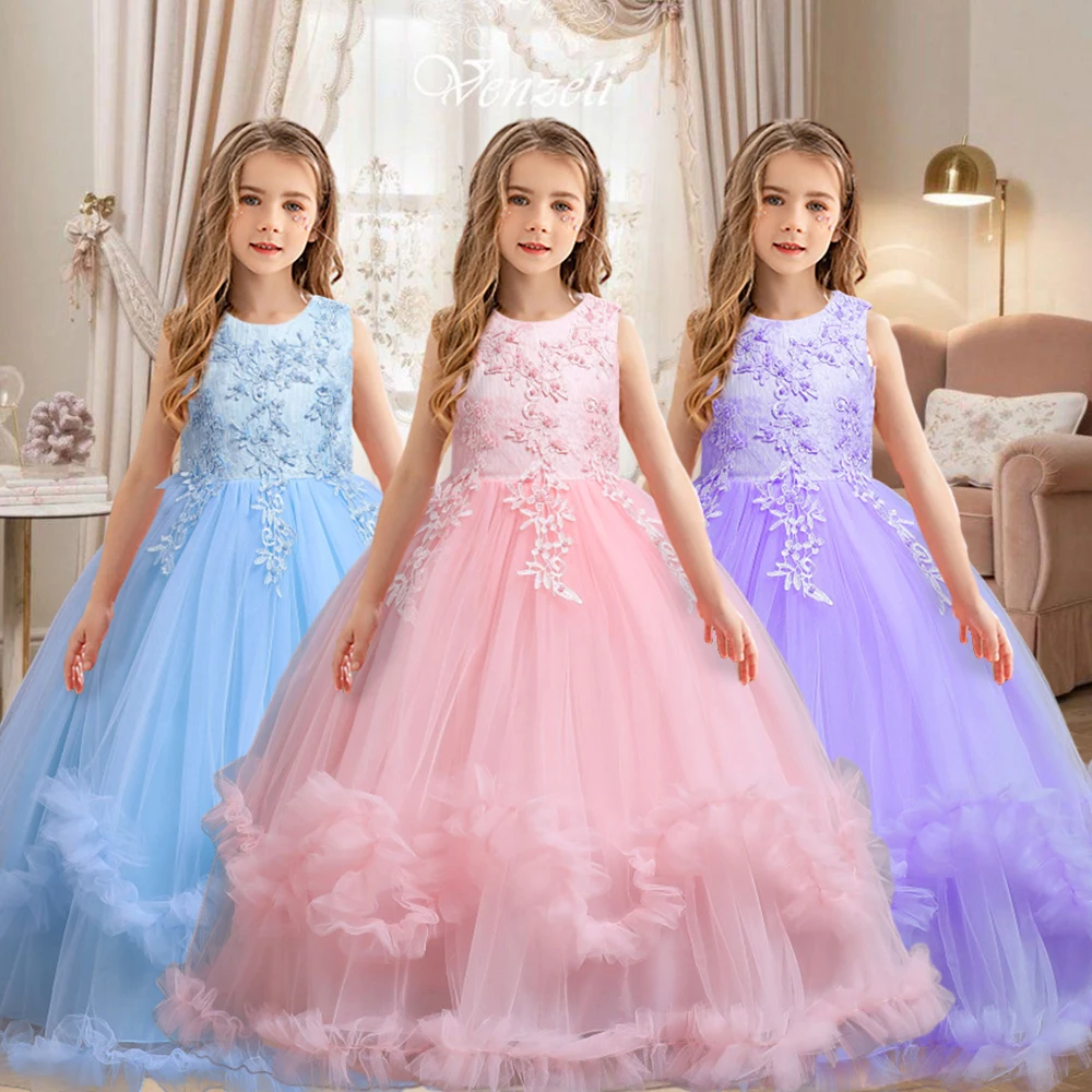 

Lush dress for girls Embroidery Cake Tutu Dress Flower Princess Dress For Girls Princess Party prom dress for girls