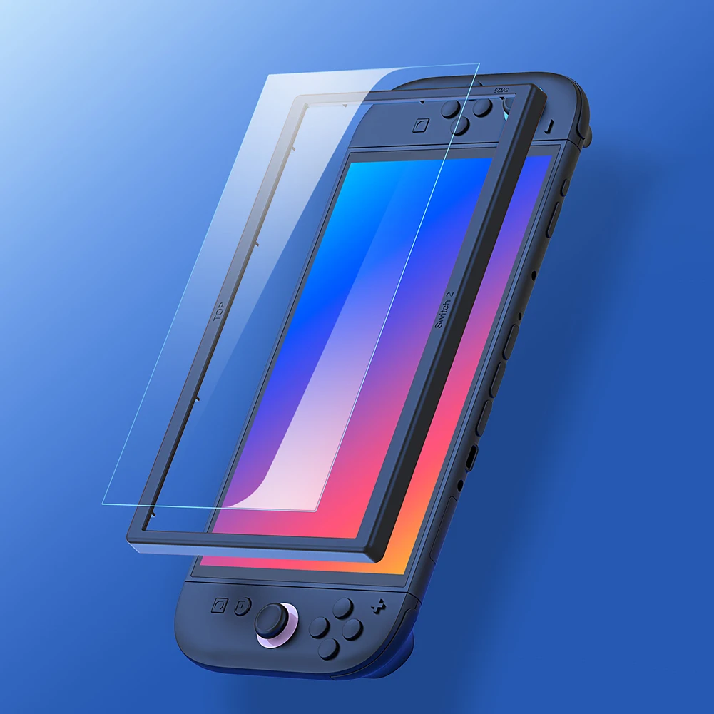 Game Screen Protective Film for Nintendo for Switch 2 with Alignment Frame Anti-Scratch Bubble Free 9H Hardness Game Accessories