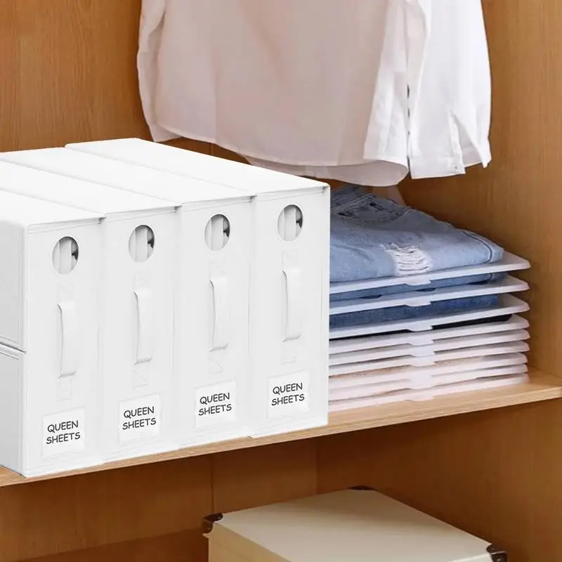 Bed Sheet Storage Foldable Linen Organization Dust-Proof Box With Window Space-Saving Bedding Folder Under Bed Solution For 3