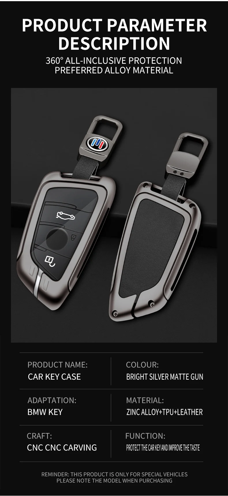 Metallo Chiave Dell'automobile di Cuoio Della Copertura Della Cassa Borsette Fob Per BMW 1 3 5 7 X1 X3 X5 X6 X7 Serie G20 G30 G01 G02 G05 F15 F16 G07 G32 Accessori - Sd30197481e714bafa54f9fdca04899e9r