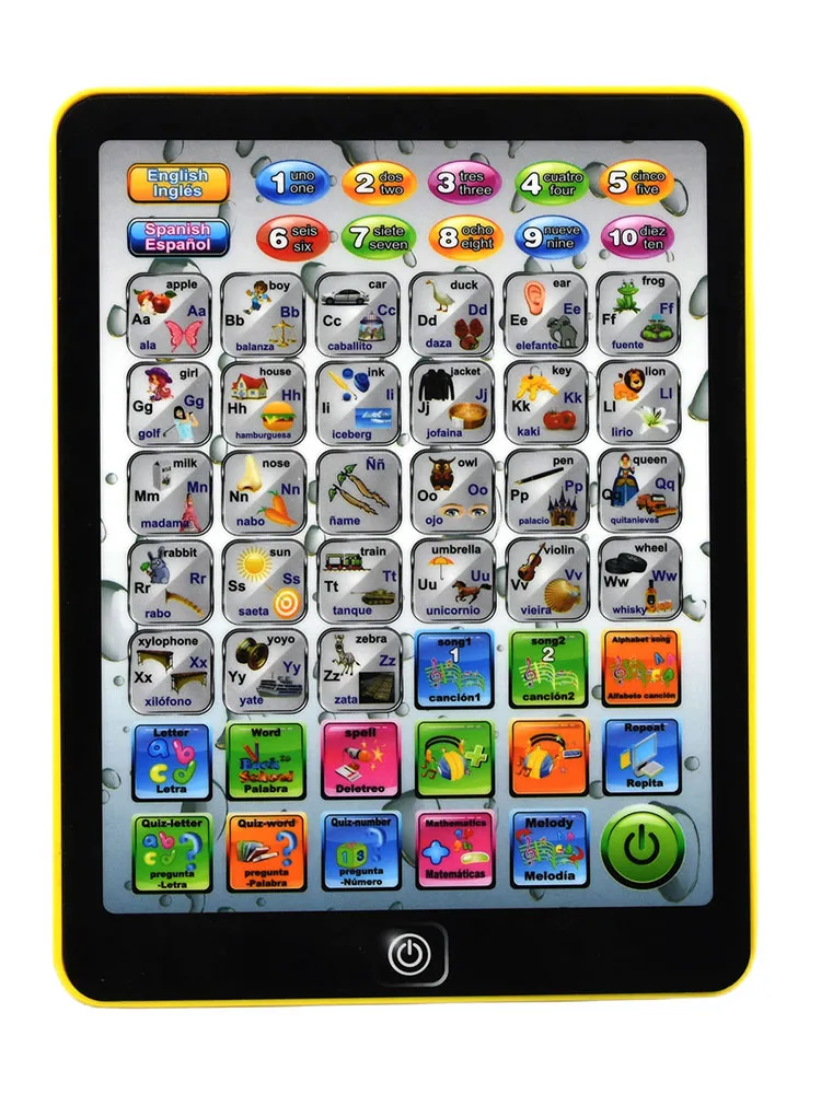 Spanish English Mini Tablet Learning Computer for Children Early Education Multifunctional Point Reading Machine Kids Toys Gift 2