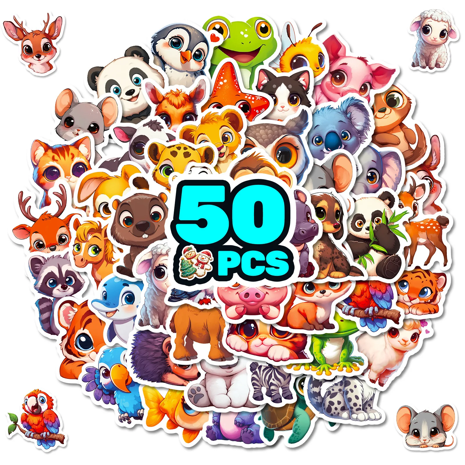 50 stücke niedliche großäugige Tiere Cartoon Graffiti Aufkleber DIY Telefon Gitarre Laptop Notebook Koffer wasserdichte Aufkleber Kinder Spielzeug Geschenke