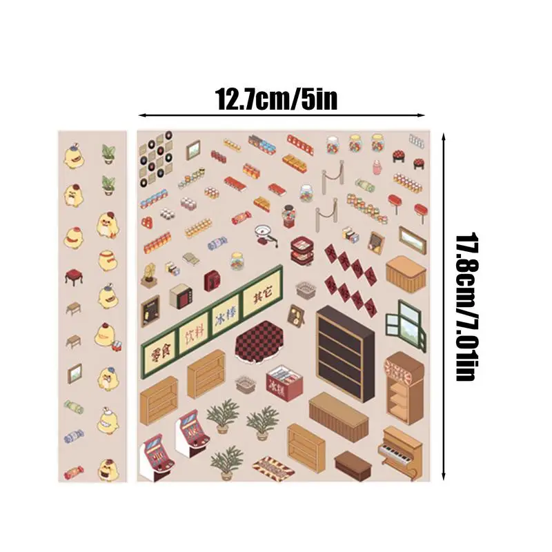Miniature House Stickers 3D Effect Landscaping Sticker Cartoon House Stickers For Boys Girls Make Your Own Scrapbook Decals Room